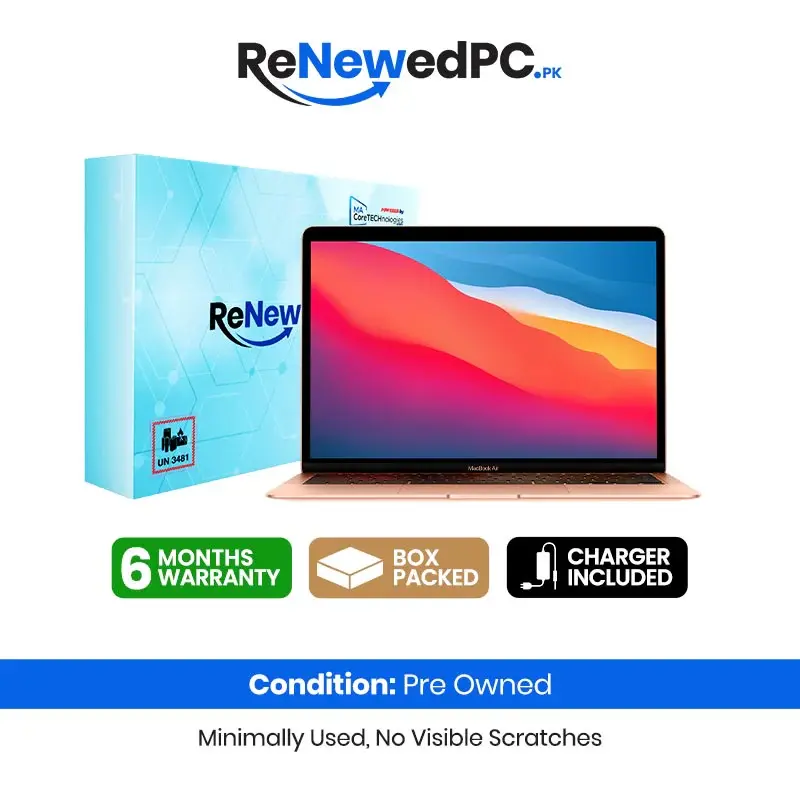 Apple MacBook Air 2020 (Used) Apple M1 Chip 8/256 | 254 Cycles | Rose Gold - Code: RNMB0016 | Renewed Pc