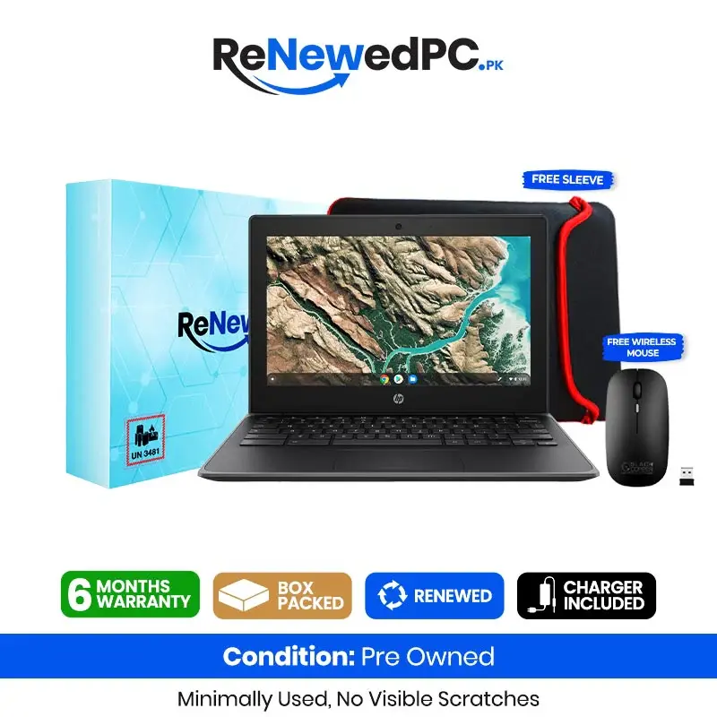 Hp 11 G8 ChromeBook | Intel Celeron N4020 | 4 GB RAM | 32 GB Storage | Chrome Operating System | 11" Display | Renewed Pc