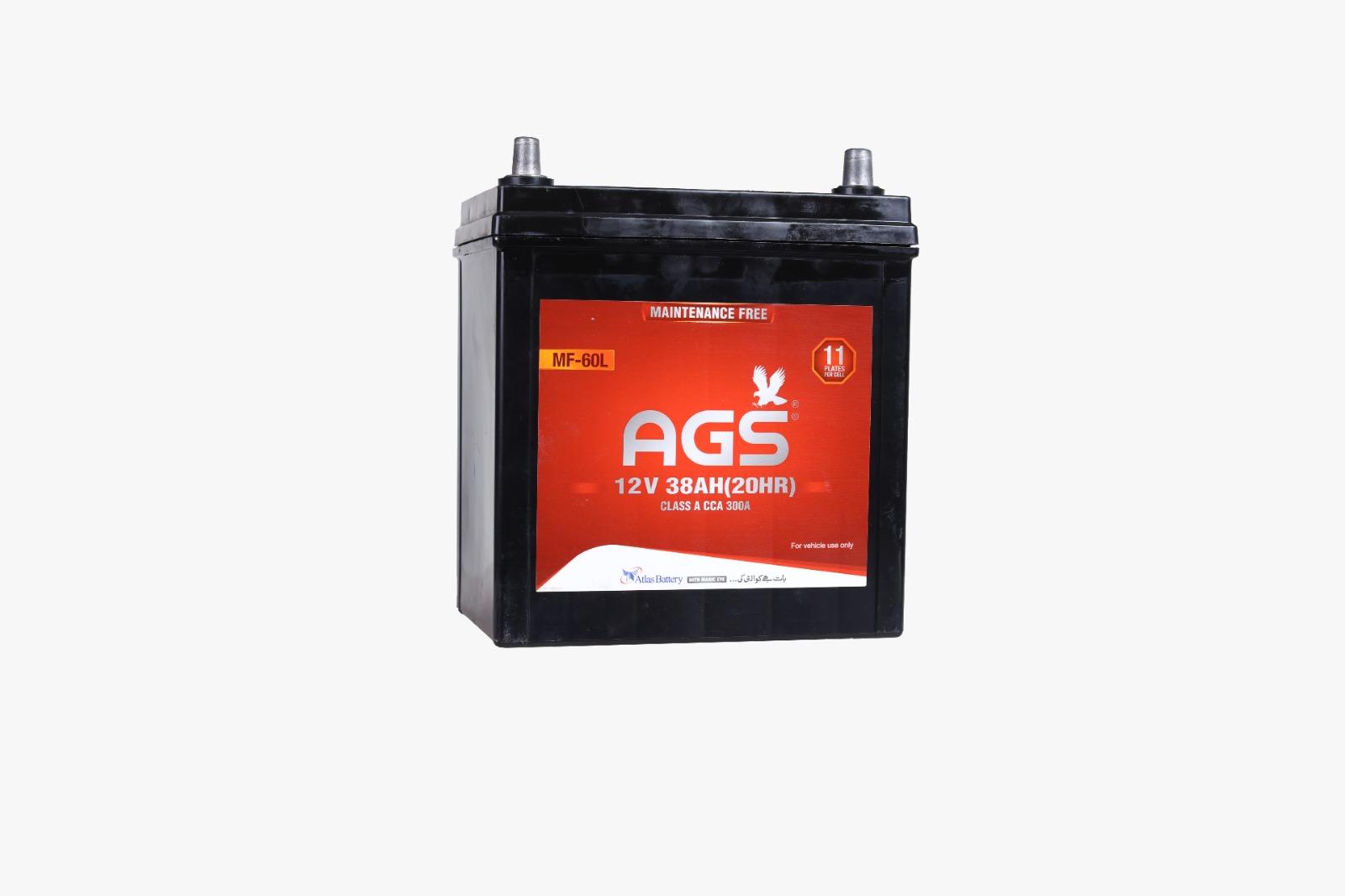 AGS | MF 60 Maintenance Free Battery | For 1000cc To 1800cc