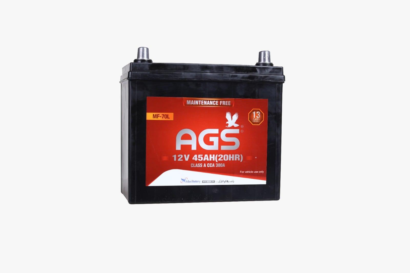 AGS | MF 70 Maintenance Free Battery | For 1300cc To 1800cc