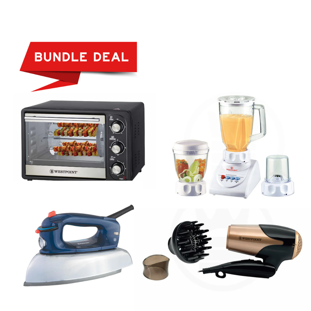 Westpoint | Oven WF-2310 + Steam Iron WF-2064 + Blender Grinder WF-738 + Hair Dryer WF-6270