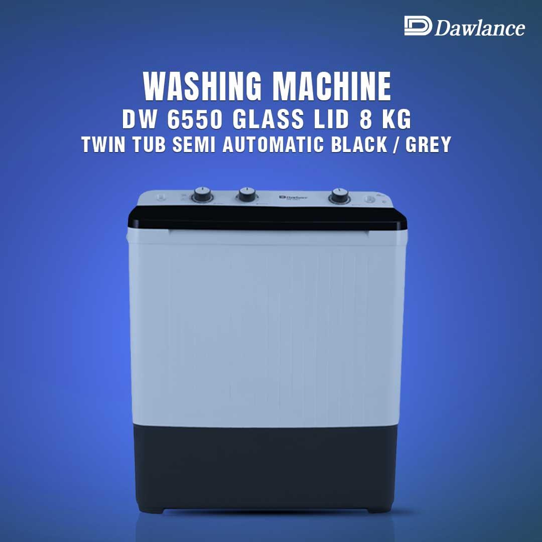  Dawlance | DW 6550 | Twin Tub Semi Automatic Black / Grey | 8 KG Washing Machine
