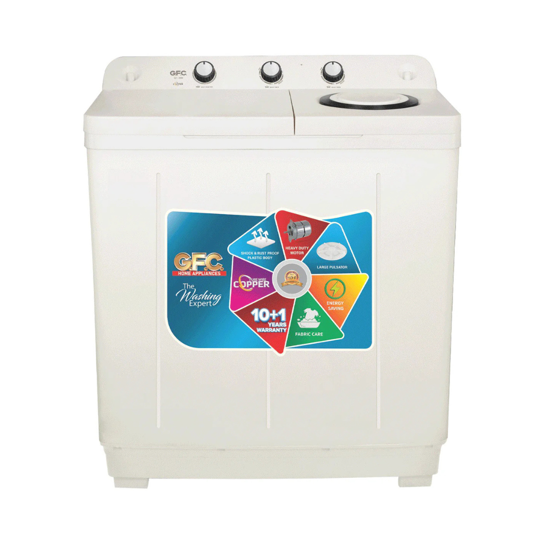 GFC | GF-1112 Twin Tub Washer & Dryer Machine Crystal Lid - 11.5 KG