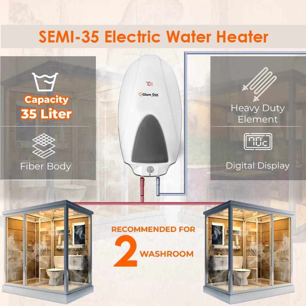 Glam Gas Water Heater 35 ltr | Water Heater | Geyser | Semi-Series