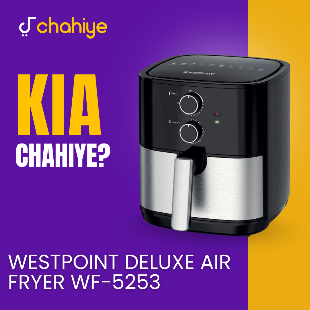 Westpoint WF-5253 Deluxe Air Fryer – 6L Capacity, 1900W, Rapid Hot Air Technology