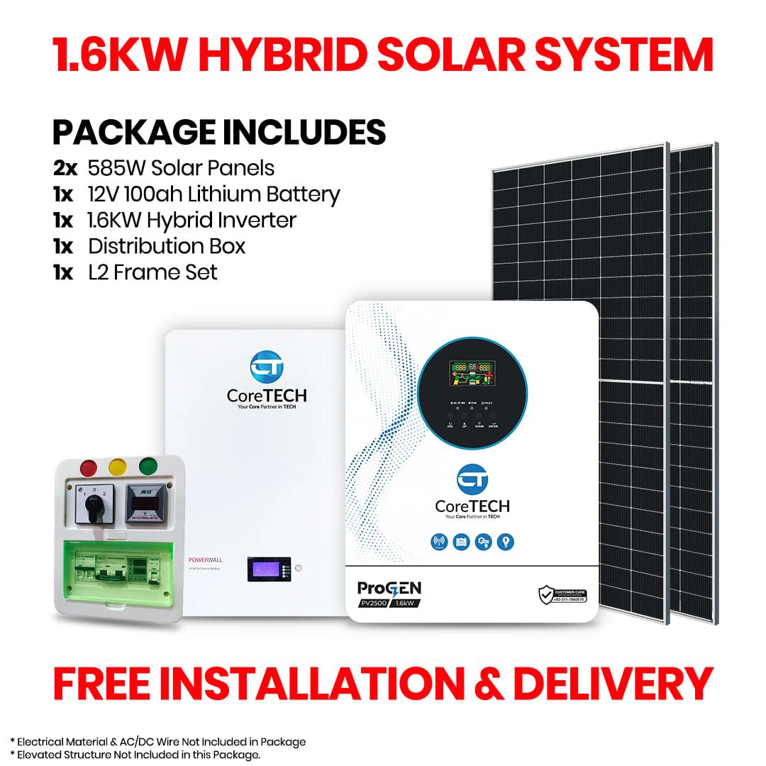 1.6KW HYBRID SOLAR SYSTEM PACKAGE