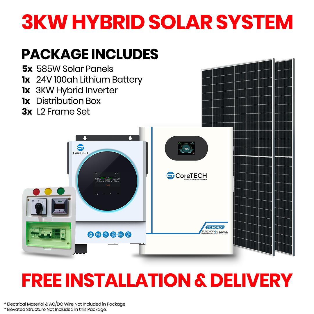 3KW HYBRID SOLAR SYSTEM PACKAGE