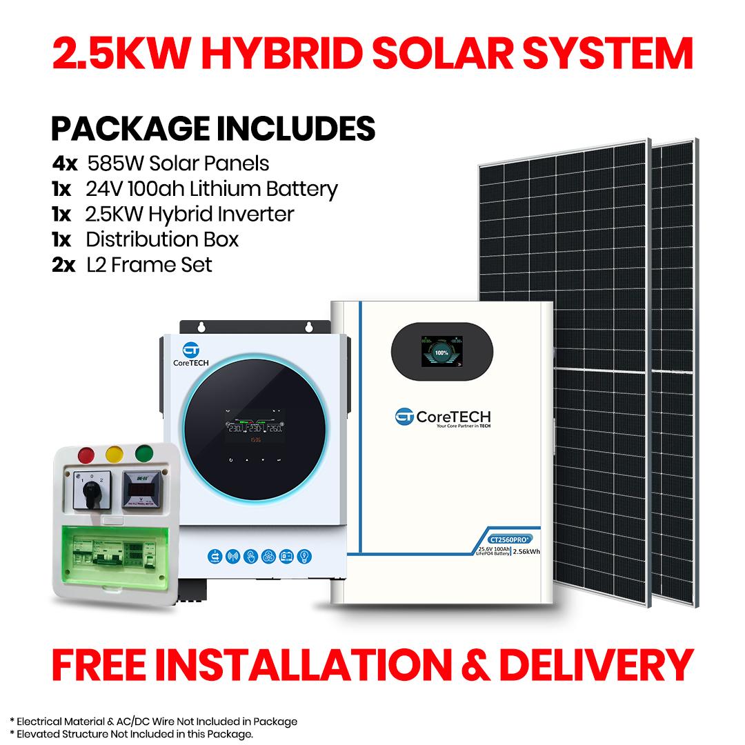 2.5KW HYBRID SOLAR SYSTEM PACKAGE