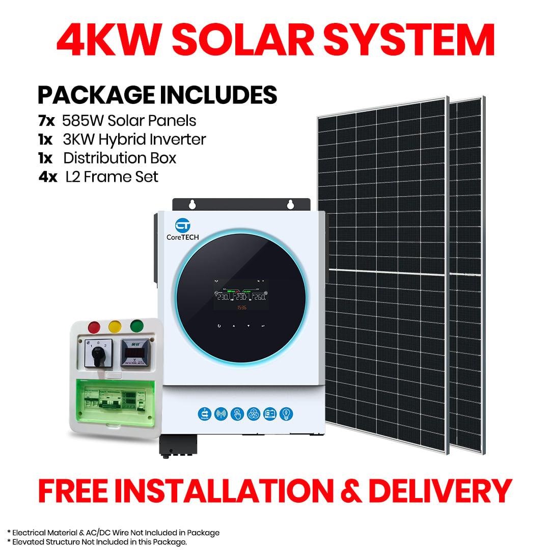 4KW SOLAR SYSTEM PACKAGE (WITHOUT BATTERY)