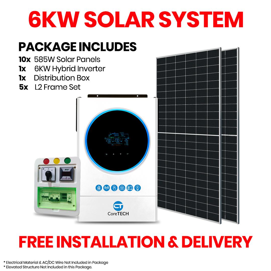 6KW SOLAR SYSTEM PACKAGE (WITHOUT BATTERY)
