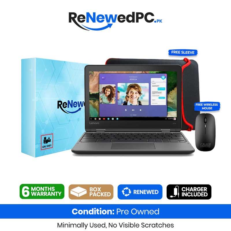 Lenovo ChromeBook 300E x360 | Intel Celeron | 4 GB RAM | 32 GB Storage | Chrome Operating System | 11.6" Display | Touch Screen | Renewed Pc